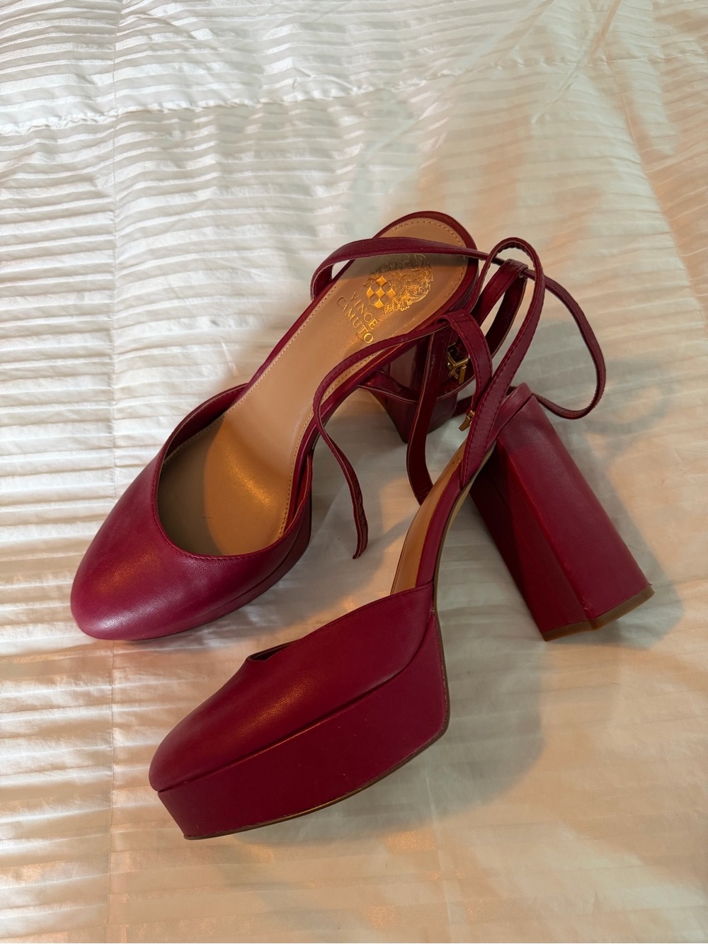 Vince Camuto Raspberry Slingback Block Heel Pumps - Picture 2 of 4